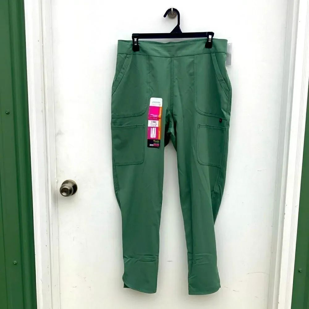 Fashion Stretch Pull-On Straight Leg Cargo Scrub Pants Size M